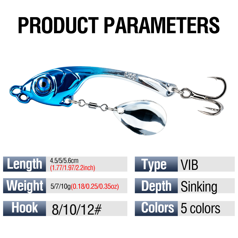 10 unidades/caja Señuelo VIB m - Fishing Lure Spinnerbait reseña y precio