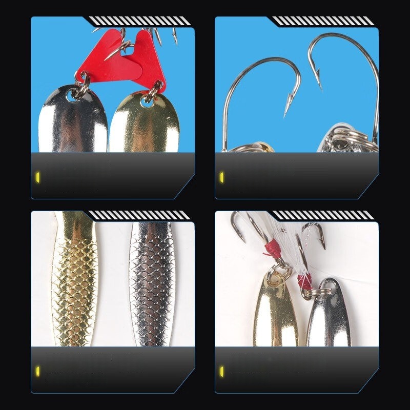 Kit de señuelos de pesca, 16 p - Fishing Lure Spinnerbait reseña y precio