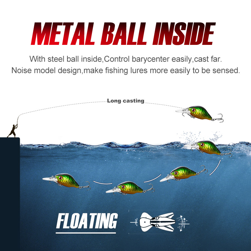 NOEBY 45mm 8g Crankbaits señue - Fishing Lure Jerkbait reseña y precio